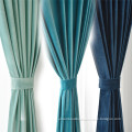 Polyester luxury velvet and clear white curtains